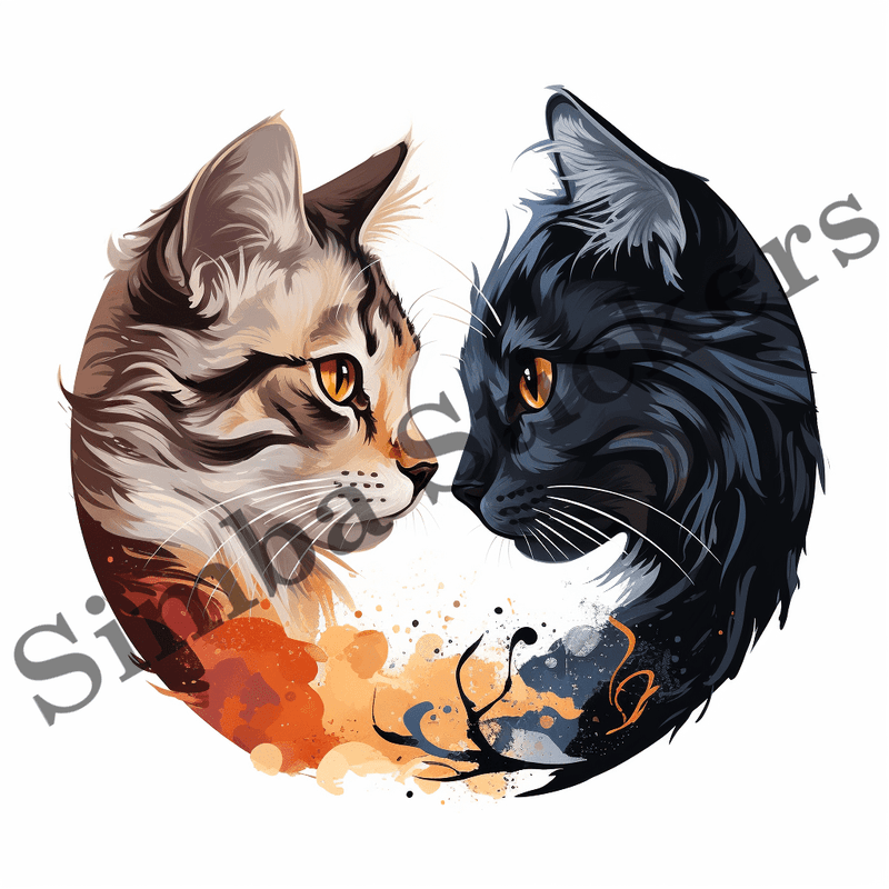 Cats in love, nose-to-nose, image set, 10 images