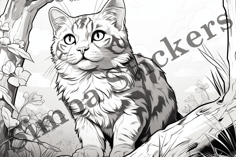 Colouring pages, Bundle of cats, 10 images