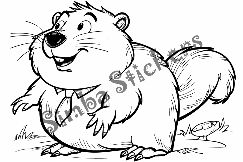 Colouring pages, bundle of groundhogs in glasses or clothes, 10 images