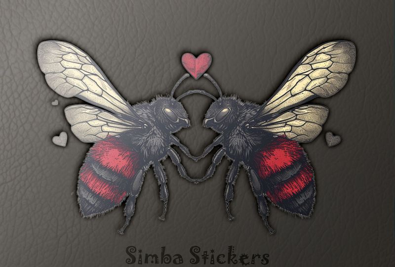 Bees antenna-to-antenna in love, buzzing