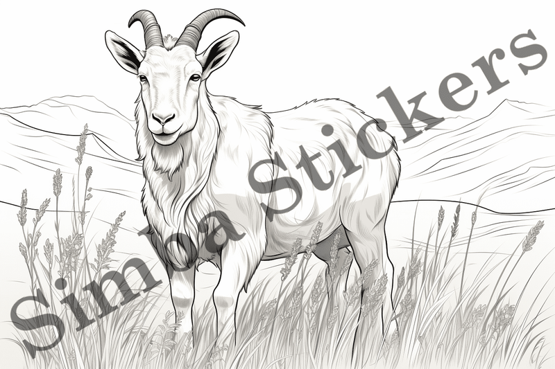 Colouring pages, Bundle of goats, 25 images