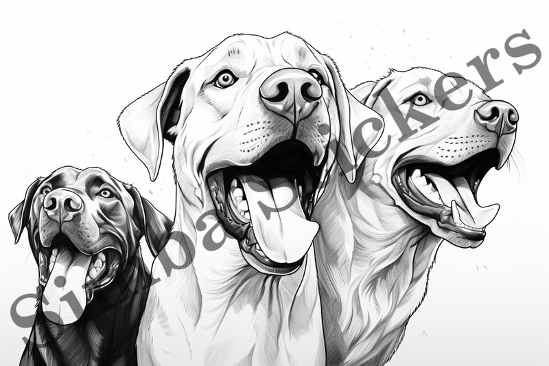 Colouring pages, Bundle of dogs, 25 images