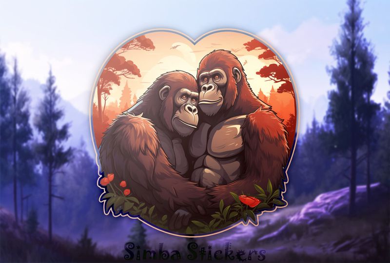 Gorillas in loving embrace, utnbj9