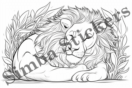 Colouring pages, Bundle of lions, 10 images