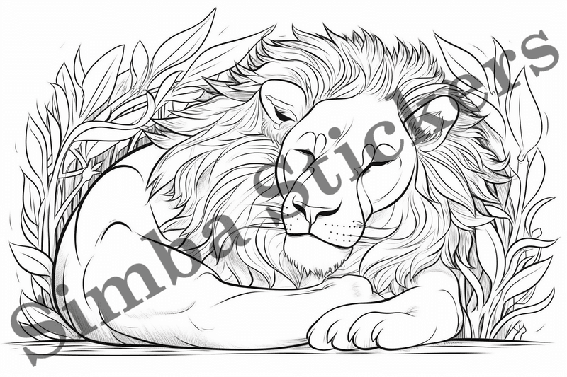 Colouring pages, Bundle of lions, 10 images