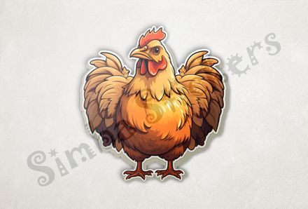 Chicken with wings outspread