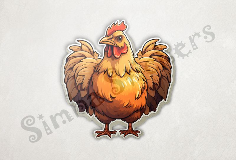 Chicken with wings outspread