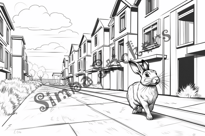 Colouring pages, bundle of rabbits, 25 images 2