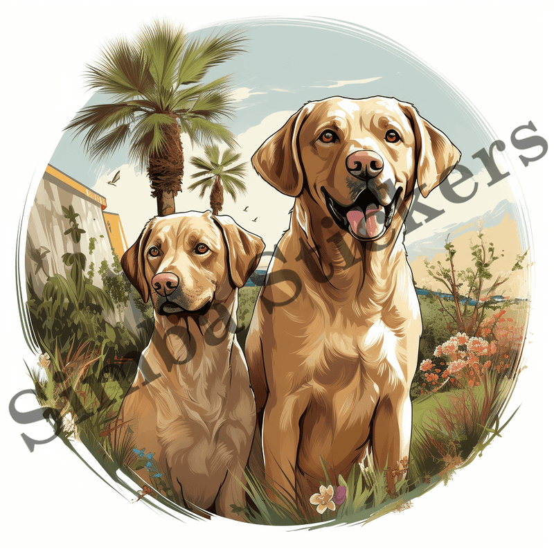 Labrador Retriever dogs outdoors, image set, 10 images