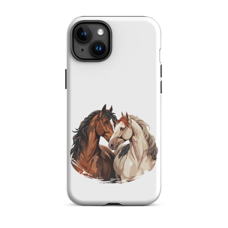 Tough Case for iPhone, Horses nose-to-nose, jbgjpy
