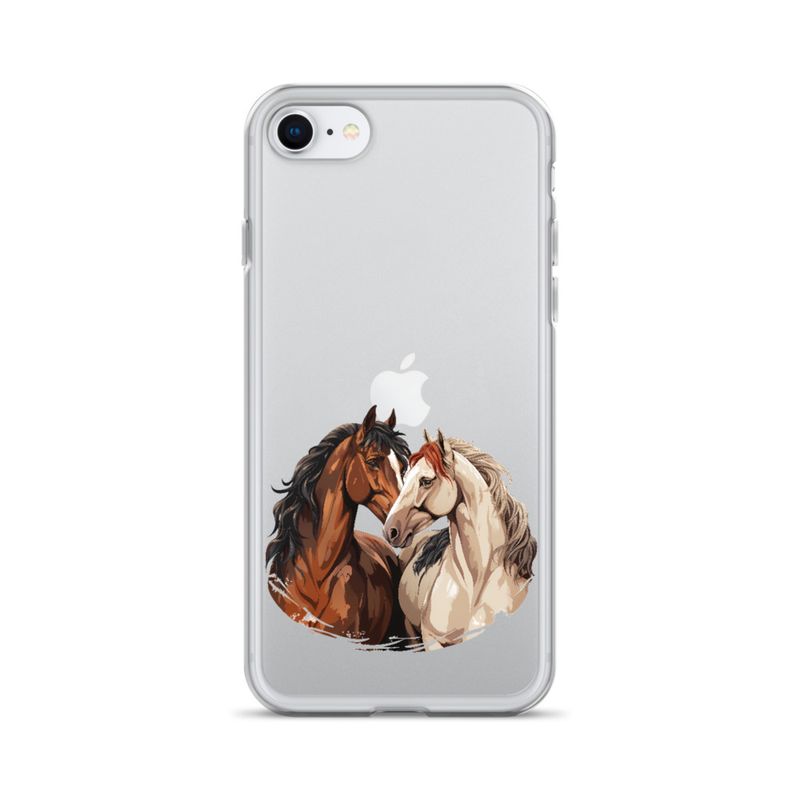 Clear Case for iPhone, Horses nose-to-nose, jbgjpy