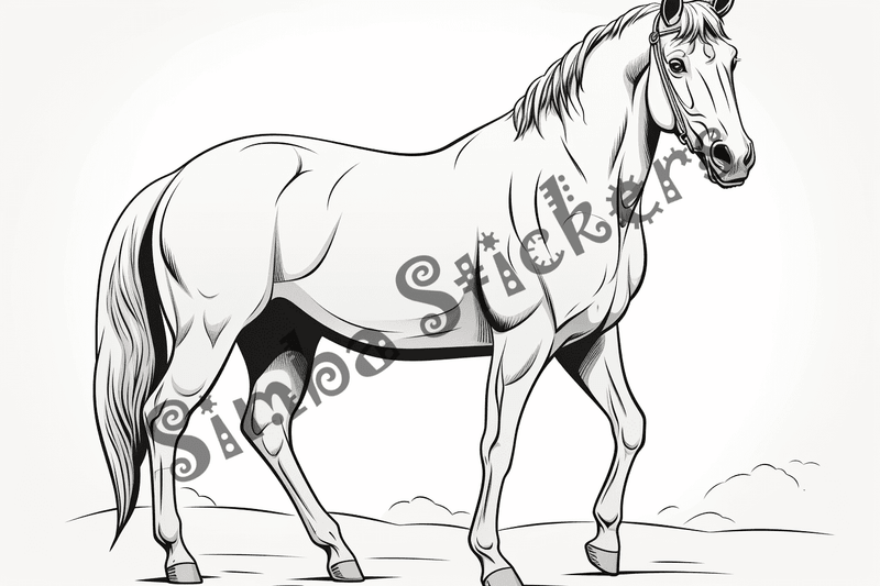 Colouring pages, bundle of horses, 25 images 2