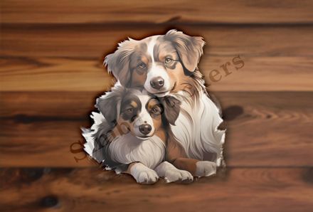 Dogs cuddling