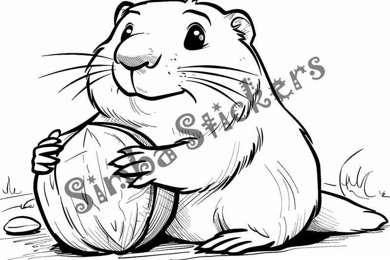 Colouring pages, bundle of groundhogs, 25 images