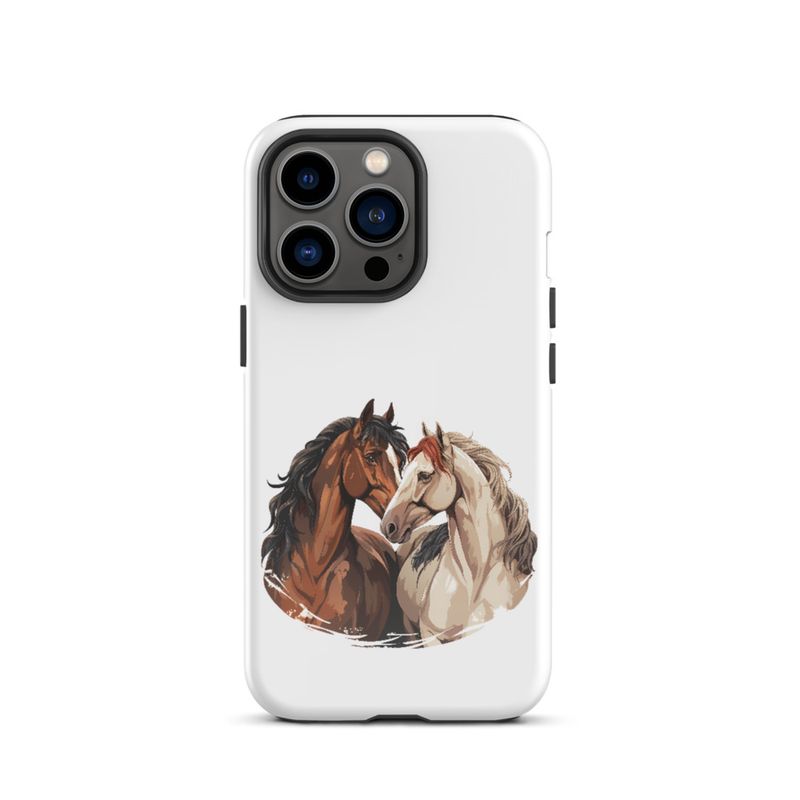 Tough Case for iPhone, Horses nose-to-nose, jbgjpy