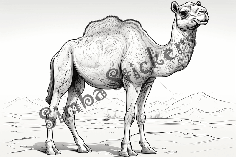 Colouring pages, bundle of camels, 25 images 2