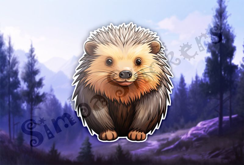 Porcupine looking straight ahead