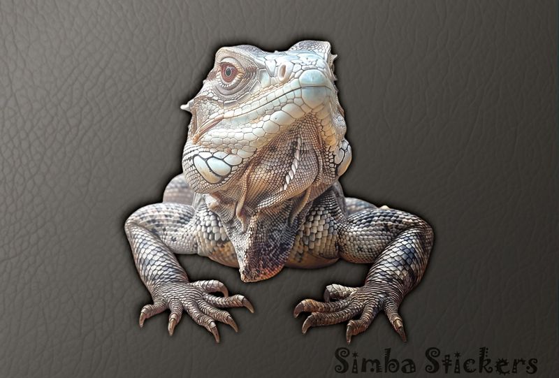 Poweful-looking lizard being serious