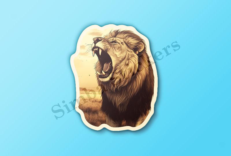 Male lion roaring