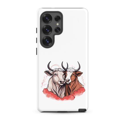 Tough Case for Samsung, Bull and cow, romantic, reddish clouds, qoucds