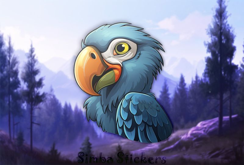 Bluish parrot with orange beak, h5zdrv