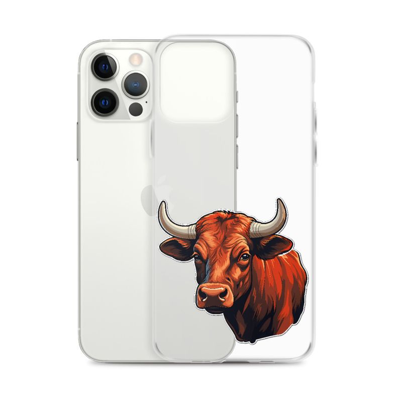 Clear Case for iPhone, Bull face, partial side view, bpor80