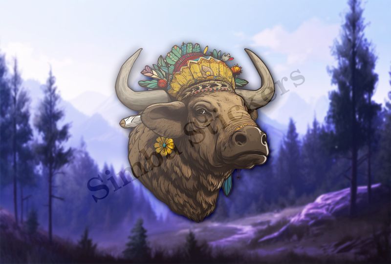 African buffalo ornamented