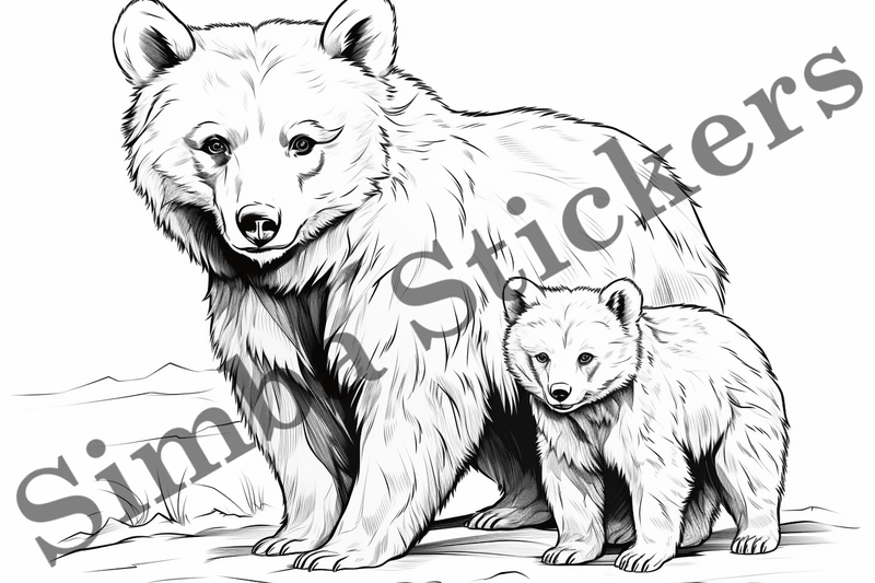 Colouring pages, Bundle of bears, 25 images
