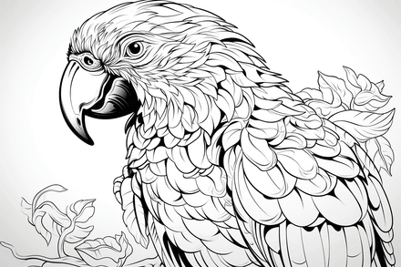 Colouring pages, bundle of parrots 2, 25 images
