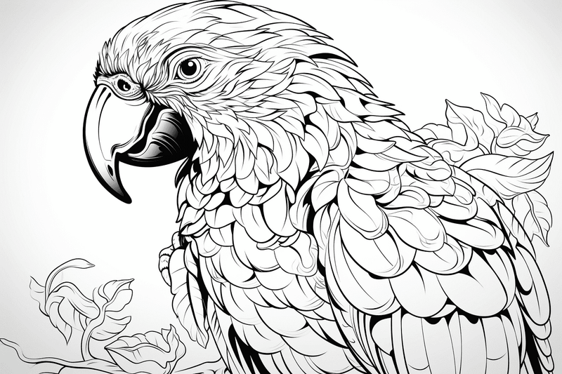Colouring pages, bundle of parrots 2, 25 images