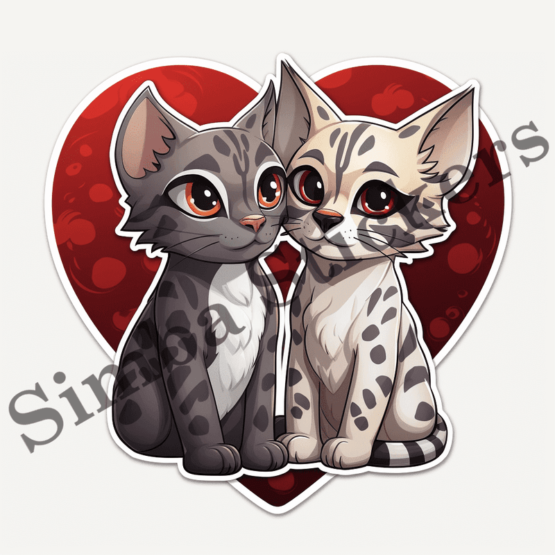 Egyptian Mau cats in love, image set, 10 images