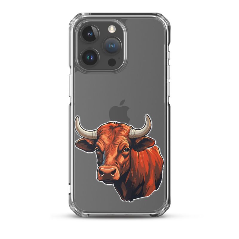 Clear Case for iPhone, Bull face, partial side view, bpor80