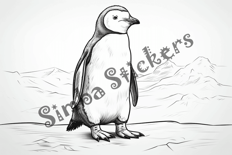 Colouring pages, bundle of penguins 2, 25 images
