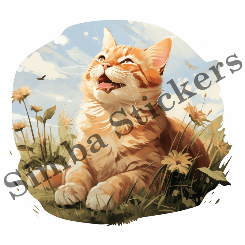 Cats in grass, image set, 10 images