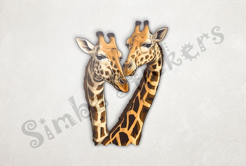 Giraffes in love in the Savanna