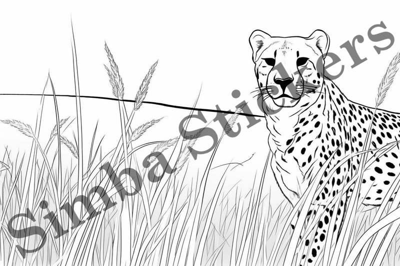 Colouring pages, Bundle of cheetahs, 25 images