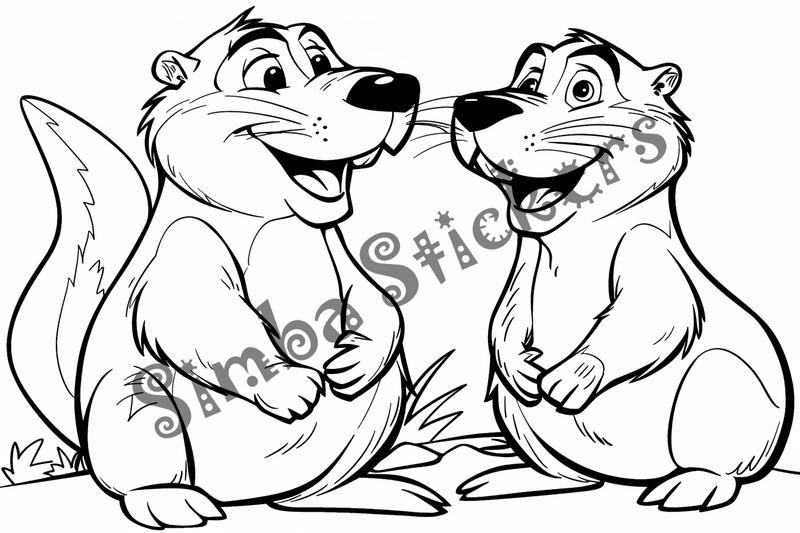 Colouring pages, bundle of beavers, 25 images