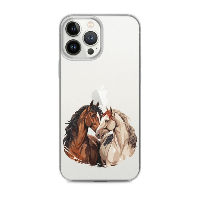 Clear Case for iPhone, Horses nose-to-nose, jbgjpy