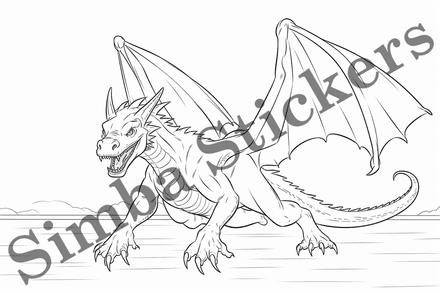 Colouring pages, bundle of dragons, simple, 10 images