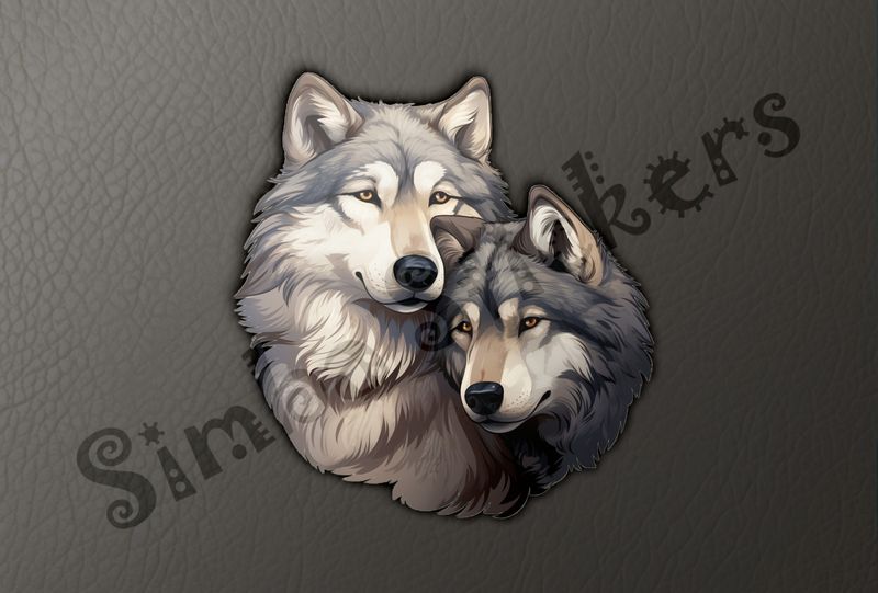 Wolves in love, cuddling