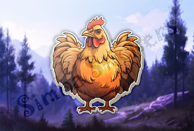 Chicken with wings outspread