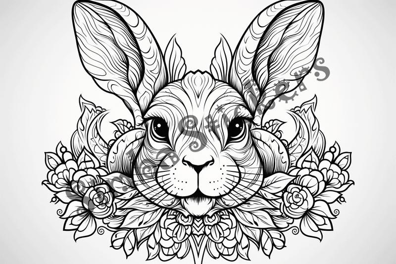 Colouring pages, bundle of rabbits, 25 images 2