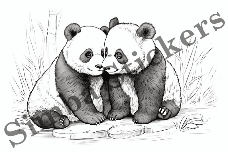 Colouring pages, bundle of pandas, 25 images, ldtg6c