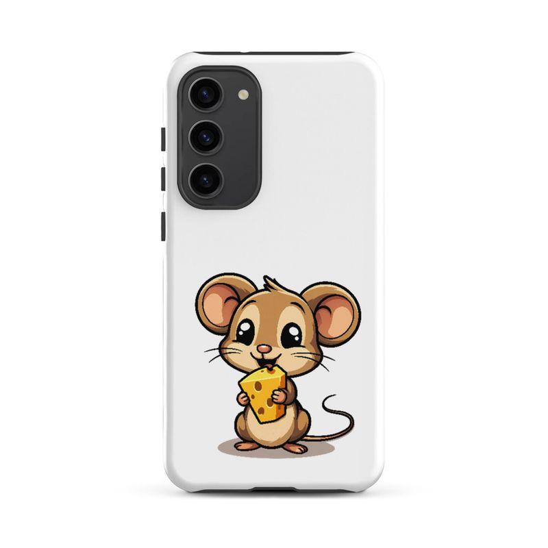 Tough Case for Samsung, Small Mouse happily licking large chunk of cheese, pqapy6