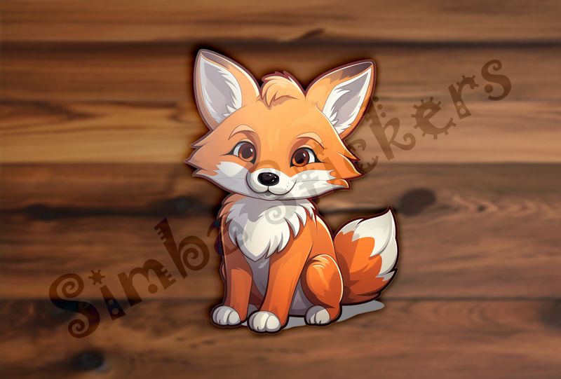 Baby red fox sitting up looking cute