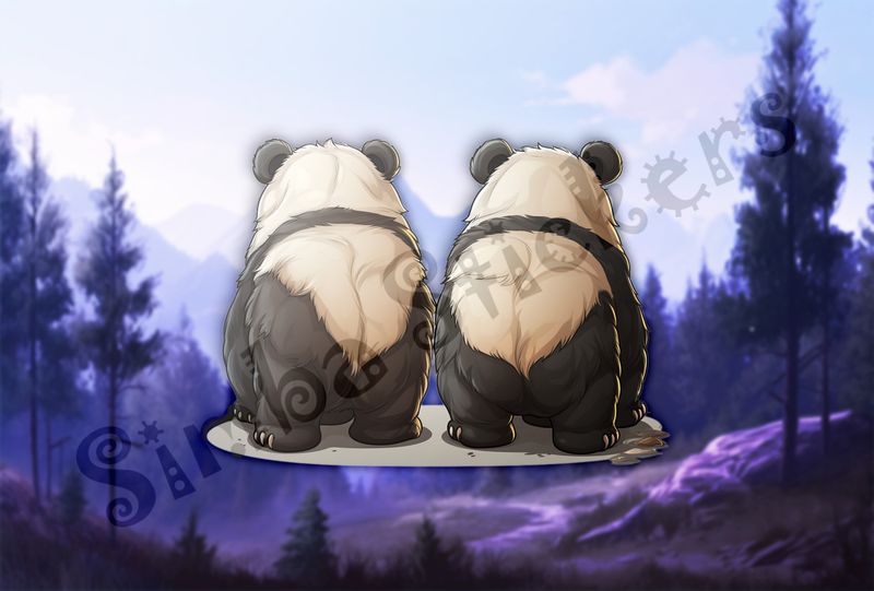 Two Pandas from behind, przjxd