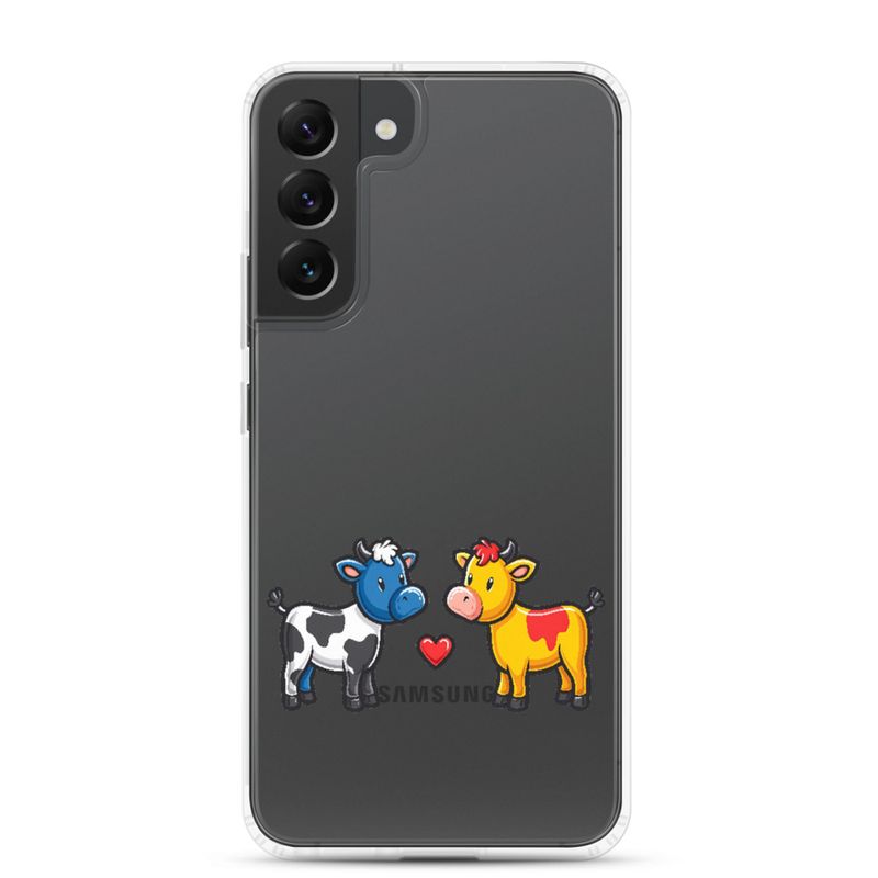 Clear Case for Samsung, Cattle, bull and cow in love, both colourful, zbyzzs