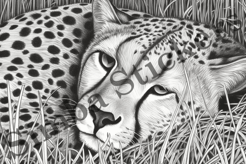 Colouring pages, Bundle of cheetahs, 25 images