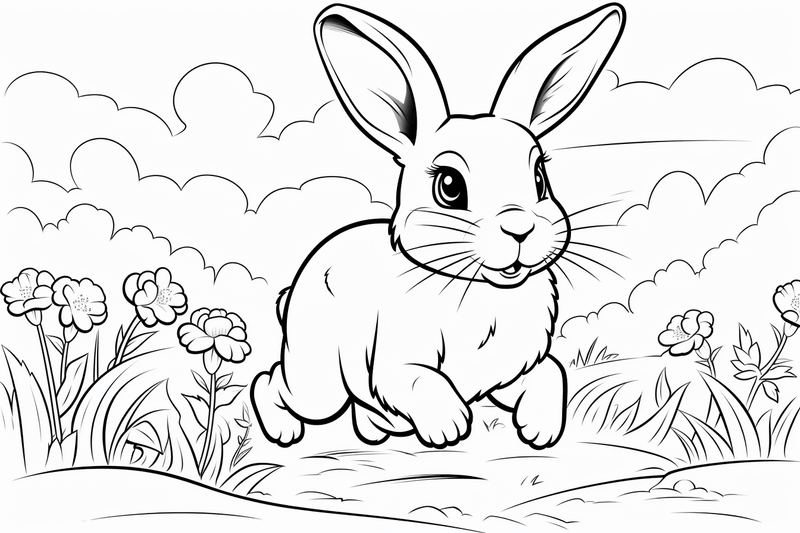 Colouring pages, bundle of rabbits, 25 images