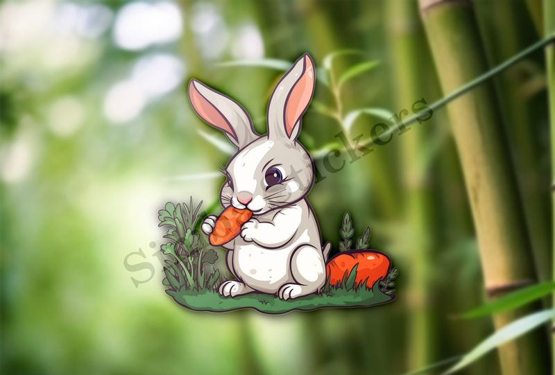 Rabbit eating a carrot